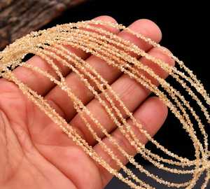 Perles de diamant Herkimer jaunes naturelles, non taillées, brutes, 2-3 mm, petites perles de diamant Herkimer brutes pour la création de bijoux - Product Image 4