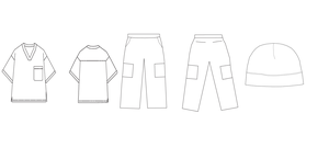 Men's V-Neck Short Sleeve Workwear <b>Scrub</b> Top Pants And Skull <b>Cap</b> Set Regular Fit Solid Color Woven Fabric - Product Image 1