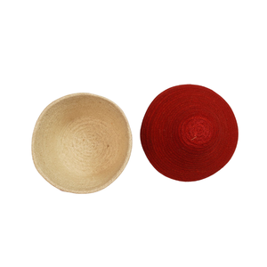 Caja de Almacenamiento Decorativa Hecha a Mano con Forma de Hongo, Ecológica, de Yute, con Tapa Roja y Aplique de Corazón - Product Image 3