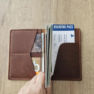 Genuine Leather Travel Passport Organizer RFID Wallet Multiple <b>Card</b> Slots Luggage Tag Custom Logo Personalized Branding for sale - Product Image 1