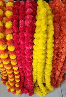 Karangan Bunga Marigold Diwali Panjang dari Plastik, Bunga Buatan Tangan India untuk Pooja, Pesta Pernikahan, Hari Natal, Hari Valentine, Tahun Baru