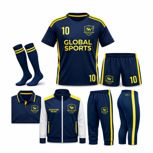 Nuevo Conjunto de Uniforme de Fútbol Personalizado, Camiseta Sublimada Amarilla y Verde, Pantalones Cortos, Calcetines, Traje Deportivo para Todas las Temporadas, Unisex para Adultos - Product Image 5