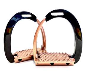 Estribos de Seguridad para Caballos en Negro y Oro Rosa, de Liberación Rápida, Estabilidad, Aluminio - Product Image 3