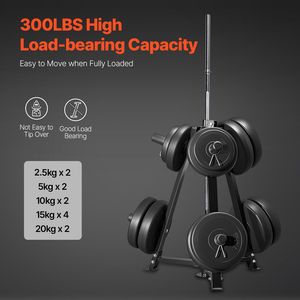 2-Inch Standard <b>Weight</b> Plate Tree Rack 300 Lbs Load Capacity for <b>Weight</b> Plate <b>Storage</b> Organization Product Benches Racks - Product Image 2