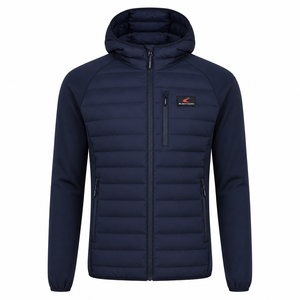 Doudoune matelassée pour homme, hiver, décontractée, imperméable, respirante, coupe-vent, tissu PU, polyester/nylon, fermeture éclair - Product Image 2