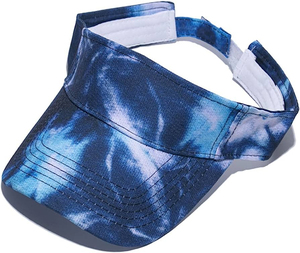 Visière unisexe en polyester blanc et bleu marine avec bord incurvé pour une utilisation en extérieur au printemps et en été, ajustement réglable, style plat 2026 - Product Image 6