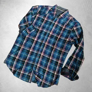 Camisa de Manga Larga a Cuadros para Hombre, Personalizada al por Mayor, en Azul Turquesa, Negro, Blanco, Granate y Rojo, con Pecho Doble y Dos Bolsillos - Product Image 6