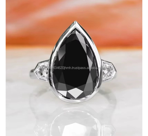 Anillo de compromiso y boda para mujer, vintage, de oro rosa de 14K, con diamante de corte radiante y engaste de bisel, certificado IGI, apilable, media eternidad - Product Image 1