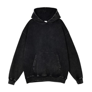 Sudadera con Capucha Extra Grande de Algodón 100% Personalizada al por Mayor para Hombre, Estilo Vintage Lavado con Ácido, Otoño - Product Image 4