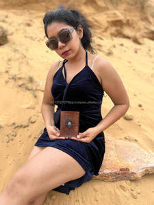 สมุดบันทึกการเดินทางแบบมีสายหนังแท้แบบดั้งเดิมพร้อมหินมีค่ากึ่งมีค่าสไตล์โบฮีเมียนแบบดั้งเดิม - Product Image 6