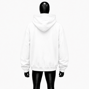 Sudadera con Capucha Blanca Oversize Estilo Gótico con Diseño de Cruz y Tachuelas, Mangas Adornadas con Pedrería, Unisex, Estilo Urbano, en Oferta - Product Image 2