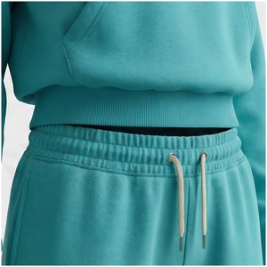 Conjunto de Sudadera con Capucha y Pantalones Deportivos para Mujer, Color Sólido, 100% Algodón, Peso Medio, Estilo Casual, Otoño, Manga Larga, Corte Holgado - Product Image 5