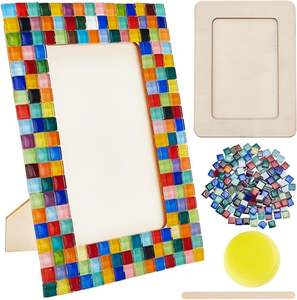 Marco de Fotos de Vidrio Mosaico Hecho a Mano, Imagen Geométrica Multicolor para Decoración del Hogar y la Oficina - Product Image 6