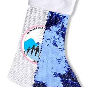 Calcetín Navideño Reversible con Lentejuelas Jack and Jill, Puño de Felpa Suave, Decoración Festiva Brillante para Chimenea - Product Image 3