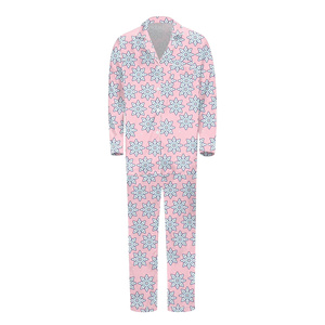 Ventes Flash : Pyjama Homme Grande Taille Imprimé à Manches Longues, Écologique, Séchage Rapide, Respirant, 100% Soie de Mûrier pour Été et Automne - Product Image 1