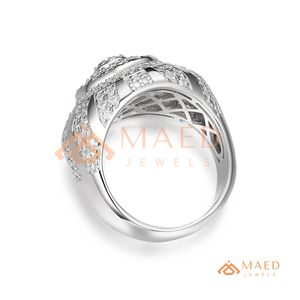 925 <b>Silver</b> Iced Out Round Cut Moissanite <b>Ring</b> <b>for</b> <b>Men</b> Hip Hop Cluster Halo Statement <b>Ring</b> Luxury Jewelry Gift - Product Image 6