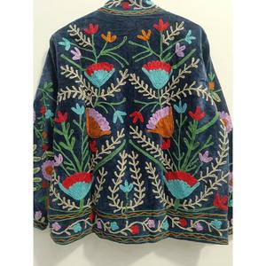 High Quality Indian Style Bohemian Quilted Velvet <b>Jacket</b> with Floral Embroidery Cotton Lining Gift for <b>Women</b> - Product Image 4