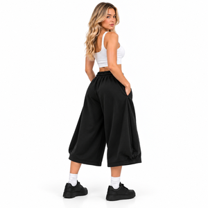 Factory Price Women Baggy Sweat <b>Shorts</b> Trending Y2K Oversized Wide Leg <b>Shorts</b> Wholesale Solid Color Stylish Womens <b>Culottes</b> - Product Image 4