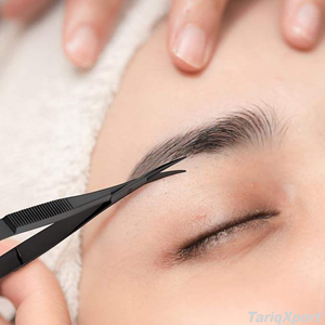 Tijeras Profesionales para Extensión de Pestañas y Recorte de Cejas, Acero Inoxidable Negro Mate, Tijeras Rectas con Resorte - Product Image 2