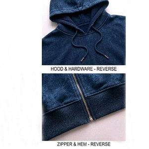 Sweat à capuche zippé pour homme, logo personnalisé, coton French Terry, impression en relief, haute qualité, lourd, vintage, effet délavé à l'acide - Product Image 5