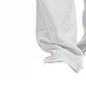 Pantalon Oxford en coton blanc pour homme, taille élastique avec cordon de serrage, coupe droite décontractée, léger, pour l'été, avec poches latérales - Product Image 4