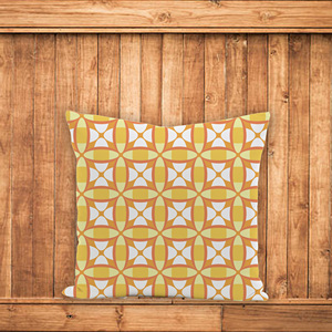 Modern Printed Geometric Pattern 100% Cotton Cushion Cover Washable Sustainable Anti- Custom Print Decorative Pillow Orange - Product Image 1