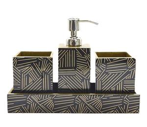 Ensemble de salle de bain 4 pièces en MDF de haute qualité pour la maison : porte-brosse à dents, distributeur de savon, plateau de vanité – En promotion - Product Image 1