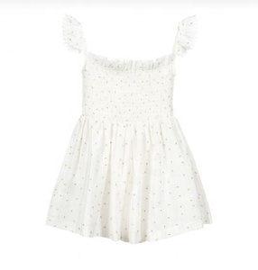 Vêtements d'été en coton smocké pour fille, tenue décontractée, pour femme, Mini Frock, rose, avec jolie broderie de bourgeon de rose - Product Image 2