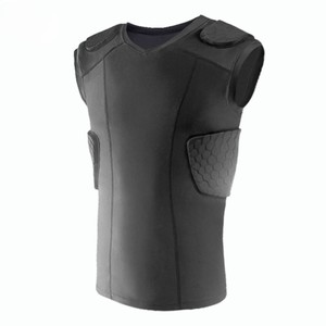 Unisex Padded Compression V-Neck Sleeveless Neoprene Sports Protective Gear Adult Fitted Solid Black - Product Image 1