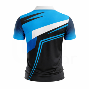 <b>Men's</b> Sporty Knitted Polyester Short Sleeve <b>Polo</b> <b>Shirt</b> Quick Dry Geometric Color Blocked Design Blue <b>Black</b> White - Product Image 2