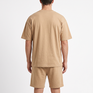 Ensemble de survêtement sportif tendance pour hommes, t-shirt simple à col rond et short ample à manches courtes, vente en gros - Product Image 6