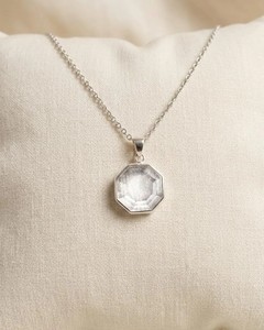 Collier pendentif en quartz clair, doré, élégant, avec pierre précieuse en cristal, bijou fantaisie, cadeau pour femme - Product Image 2