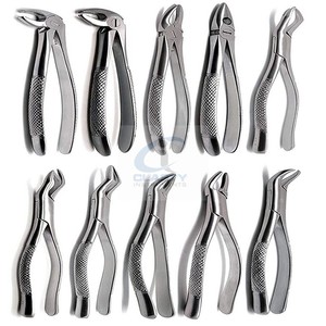 Ensemble de forceps d'extraction dentaire, 10 pièces, instruments chirurgicaux en acier inoxydable, certifiés CE, ISO13485 Classe I, outil manuel - Product Image 6