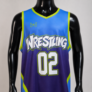 Maillot de basket-ball personnalisé sublimé pour garçons, sans manches, col en V, uniforme en mesh, séchage rapide, nom et numéro de l'équipe, vêtements - Product Image 1