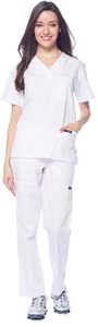 Ensemble de blouses et pantalons blancs pour femmes Grace, manches courtes, uniformes d'hôpital pour professionnels de la santé - Product Image 6
