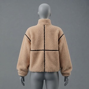 Chaqueta de forro polar con cremallera para hombre, cuello alto, estilo sherpa, con bloques de color, abrigo de invierno - Product Image 5