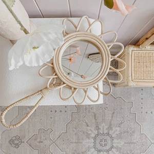 Wholesale Rattan Handheld <b>Mirror</b> With Handle Seashell Shaped Kids Hand <b>Mirrors</b> Customized logo Ready to Export - Product Image 6