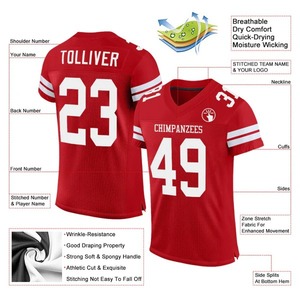 Custom Sublimation <b>Red</b> White Mesh Football Jersey Breathable Soccer Uniform Quick Dry Short Sleeve Athletic Team Sportswear - Product Image 2
