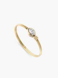 Oval Cut Lab Grown Diamond <b>Bangle</b> 14K 18K <b>Solid</b> <b>Gold</b> Bezel Set Minimalist Solitaire Everyday Wear Modern Bridal Wedding IGI - Product Image 3