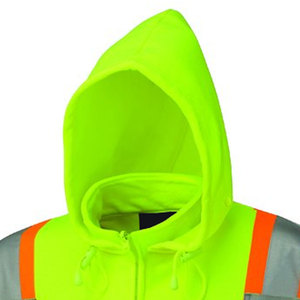 Hi-vis Polyester Fleece Hoodie - Yellow/green <b>Security</b> Flame Retardant High Vis Mens Safety Hi Vis Hoodies - Product Image 2
