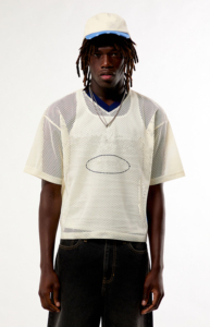 Oversized <b>V</b>-<b>Neck</b> Mesh Short Sleeve <b>T</b>-<b>Shirt</b> 100% Cotton Regular Fit Hip Hop Breathable Light Weight for <b>Men</b> - Product Image 2