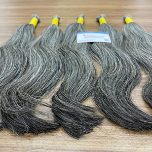 GRAN OFERTA Extensiones de Cabello de Primera Calidad al por Mayor, Color Gris, Cabello Virgen, Proveedor de Cabello Humano Vietnamita 100% - Product Image 2
