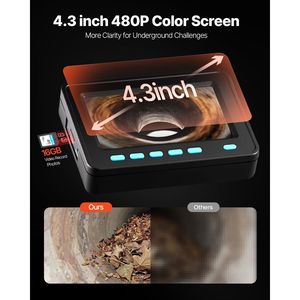 Telecamera per Ispezione Industriale di Tubazioni con Cavo da 30M, Monitor LCD TFT da 11cm, Impermeabile IP68, Telecamera per Ispezione Condotti e Fognature - Product Image 3