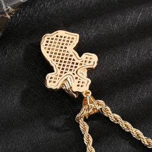 Colgantes y Collares de Cobre con Moissanita y Mano de Fátima, Chapados en Oro de 14k, Estilo Hip Hop - Product Image 6