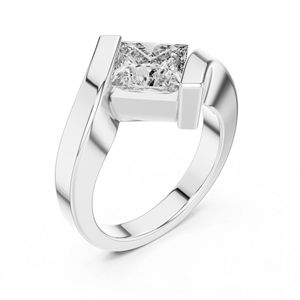 Anillo de Oro Rosa de 14K con Diamante Cultivado en Laboratorio, Estilo Princesa, para Uso Diario, para Mujer |   Diamante Cultivado Nuevo - Product Image 5