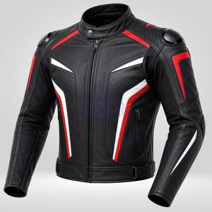 Protège-poitrine de moto en cuir, veste d'armure respirante, imperméable, coupe-vent, ignifuge, grande taille, OEM, hiver - Product Image 2