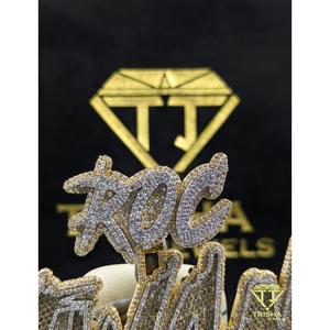 <b>Custom</b> "TWAN" <b>Name</b> Pendant VVS Moissanite Diamond Fully Iced Out 925 Sterling Silver Hip Hop <b>Necklace</b> By Trisha Jewels - Product Image 5
