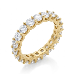 Anillo de Eternidad de Oro de 18K con Diamantes, Corte Brillante Redondo, Banda con Engaste de Garras, Joyería para Aniversario de Bodas - Product Image 1