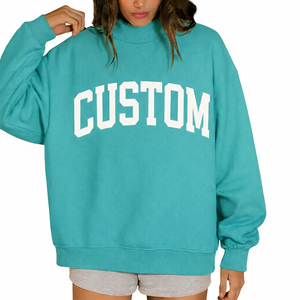 Sweat-shirt décontracté pour femme à col montant en polaire, couleur unie, manches longues, pull confortable pour l'hiver, polyester/coton écologique - Product Image 1