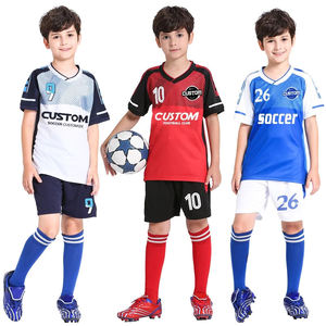 High Quality Quick Dry Summer Boys Soccer Jersey and Shorts Tracksuits Uniform Set With Custom logo Kids Soccer Wear - Product Image 3